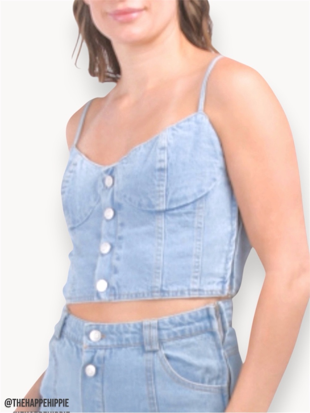 NWT Moon River White Button-Front Bustier Tank
